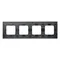 Simon 54 Nature WMDZ-0140xS-075 4-gang Nature frame-Glass, VOLCANIC LAVA, IP20/IP44* (*IP44 - Le jeu de joints DUN4 doit être utilisé)