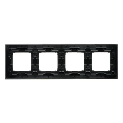 Simon 54 Nature WMDZ-0140xS-081, scatola a 4 moduli con cornice in metallo naturale, finitura satinata notturna, grado di protezione IP20/IP44* (*IP44 - è necessario utilizzare il set di guarnizioni DUN4)