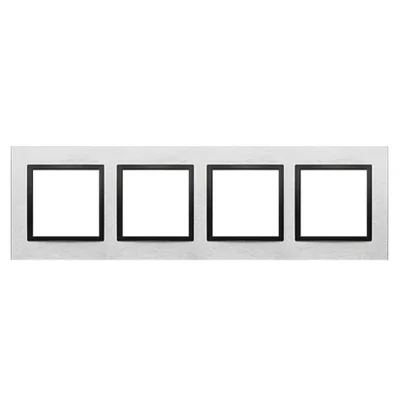 Simon 54 Nature WMDZ-0140xS-082 4 modules Nature-Metal frame, INOX NERO, IP20/IP44* (*IP44 - DUN4 joint set must be used)