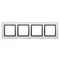 Simon 54 Nature WMDZ-0140xS-082 4 modules Nature-Metal frame, INOX NERO, IP20/IP44* (*IP44 - DUN4 joint set must be used)