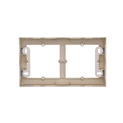 SIMON 54 PREMIUM Caja de superficie, placa metalizada de 2 elementos, oro mate