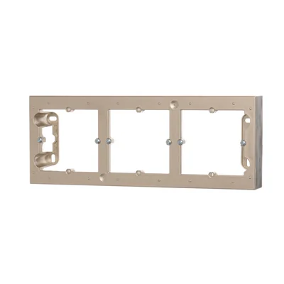 SIMON 54 PREMIUM Caja de superficie, placa metalizada triple, oro mate