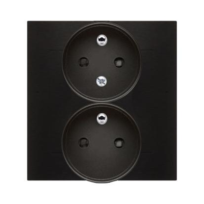 SIMON 54 PREMIUM Double earthed socket outlet with phase invariance function with shutters 16A 230V complete anthracite