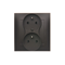 SIMON 54 PREMIUM Double earthed socket outlet with phase invariance function with shutters 16A 230V complete bronze mat