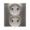 SIMON 54 PREMIUM Double earthed socket outlet with phase invariance function with shutters 16A 230V complete golden matt