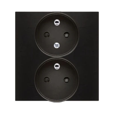 SIMON 54 PREMIUM Earthed double socket outlet with phase invariance function 16A 230V complete anthracite