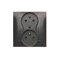SIMON 54 PREMIUM Earthed double socket outlet with phase invariance function 16A 230V complete anthracite