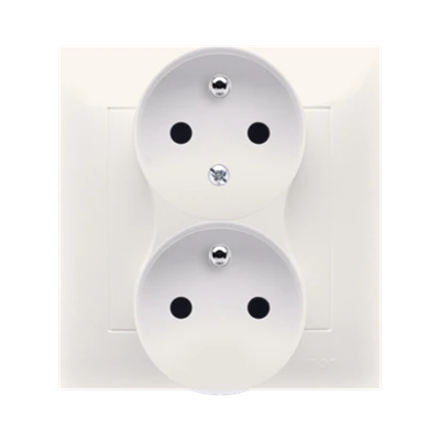 SIMON 54 PREMIUM Earthed double socket outlet with phase invariance function 16A 230V complete cream