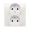 SIMON 54 PREMIUM Earthed double socket outlet with phase invariance function 16A 230V complete cream