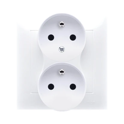SIMON 54 PREMIUM Earthed double socket outlet with phase invariance function 16A 230V complete white