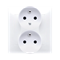 SIMON 54 PREMIUM Earthed double socket outlet with phase invariance function 16A 230V complete white