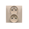 SIMON 54 PREMIUM Earthed double socket outlet with phase invariance function with shutters 16A 230V complete cream