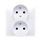 SIMON 54 PREMIUM Earthed double socket outlet with phase invariance function with shutters 16A 230V complete white