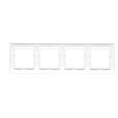 SIMON 54 PREMIUM Marco cuádruple para botes de pladur, antibacterias, IP20/IP44, blanco