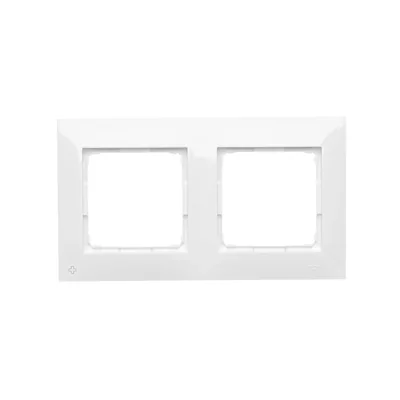 SIMON 54 PREMIUM Marco doble para botes de pladur, antibacterias, IP20/IP44, blanco