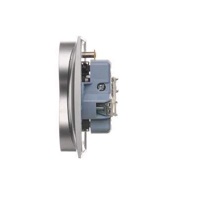 SIMON 54 PREMIUM Prise double terre avec fonction invariance de phase à volets 16A 230V complet argent mat