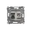 SIMON 54 Presa antenna tipo "F" + RJ45 categoria 6 (modulo) argento opaco