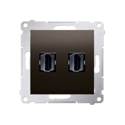 SIMON 54 Presa HDMI, doppia marrone, opaco