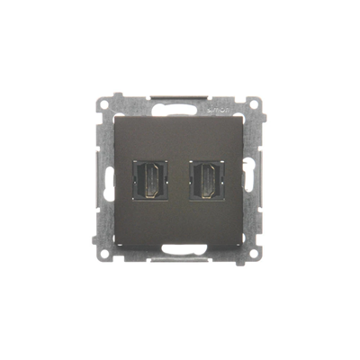 SIMON 54 Presa HDMI, doppia marrone, opaco