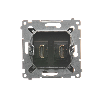 SIMON 54 Presa HDMI, doppia marrone, opaco
