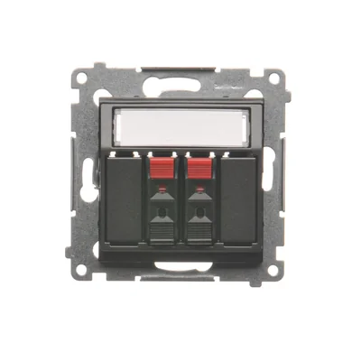 SIMON 54 Presa per altoparlante a 2 vie con campo per siglatura, antracite metallizzato