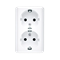 SIMON 54 Prise de courant double en saillie avec schuko de terre à obturateurs Version scandinave 16A 230V connecteurs rapides blancs