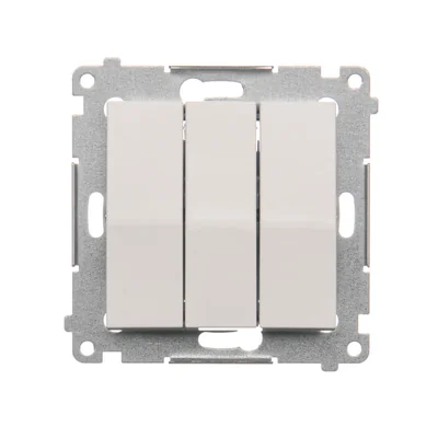 SIMON 54 Pulsador triple (módulo) 10AX 250V conectores rápidos blanco