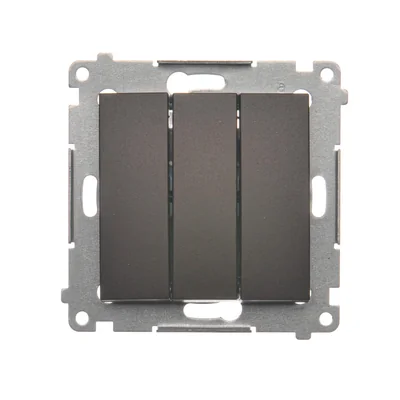 SIMON 54 Pulsador triple retroiluminado (módulo) 10AX 250V conectores rápidos metalizado marrón mate