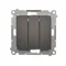 SIMON 54 Pulsador triple retroiluminado (módulo) 10AX 250V conectores rápidos metalizado marrón mate