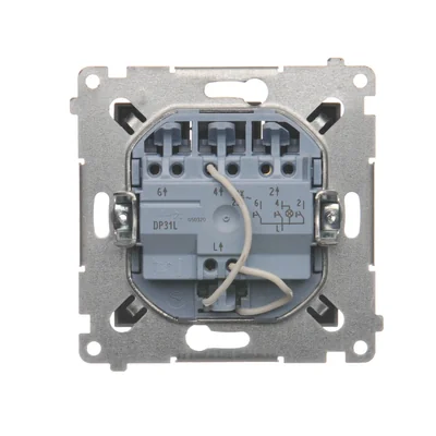SIMON 54 Pulsador triple retroiluminado (módulo) 10AX 250V conectores rápidos metalizado marrón mate