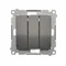 SIMON 54 Pulsante triplo con retroilluminazione (modulo) 10AX 250V connettori rapidi antracite metallizzato