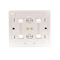 SIMON 54 Quadruple socket-outlet with earthing, Schuko type, with shutters for current paths - Scandinavian version (complete product) 16A, 250V, quick connectors, aluminum, metallized