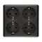 SIMON 54 Quadruple surface-mounted socket outlet with earthing schuko with shutters Scandinavian version 16A 230V quick connectors anthracite