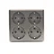 SIMON 54 Quadruple surface-mounted socket outlet with earthing schuko with shutters Scandinavian version 16A 230V quick connectors anthracite