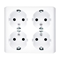 SIMON 54 Quadruple surface-mounted socket outlet with schuko earthing and shutters, Scandinavian version 16A 230V white screw terminals