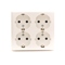 SIMON 54 Quadruple surface-mounted socket outlet with shutters, Scandinavian version, 16A 230V, white quick connectors