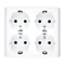 SIMON 54 Quadruple surface-mounted socket outlet with shutters, Scandinavian version, 16A 230V, white quick connectors