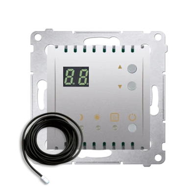 SIMON 54 Regolatore di temperatura con display e sensore esterno (sonda), oro opaco, metallizzato