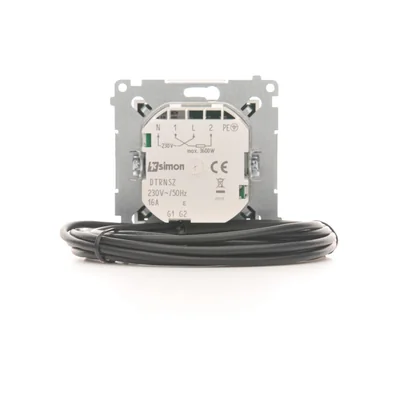 SIMON 54 Regulador de temperatura con display sensor de temperatura externo (módulo) 16A 230V marrón mate