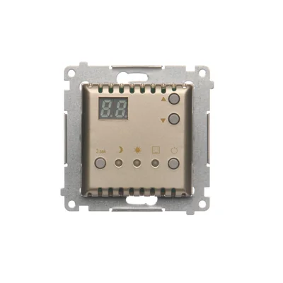 SIMON 54 Regulador de temperatura con display sensor temperatura interno (módulo) 16A 230V oro mate