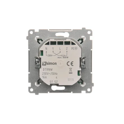 SIMON 54 Regulador de temperatura con display sensor temperatura interno (módulo) 16A 230V plata mate