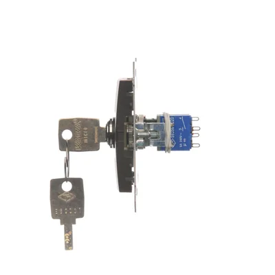 Simon 54 Roller shutter key switch, 1-pole, 3-position "I-0-II", 2 N/O contacts, 5A, 250~. Key removable in any position; matt bronze