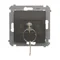 Simon 54 Roller shutter key switch, 1-pole, 3-position "I-0-II", 2 N/O contacts, 5A, 250~. Key removable in any position; matt bronze