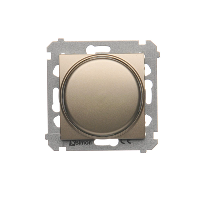 SIMON 54 Rotační stmívač pro stmívatelné LED (modul) 230V 5-250W matná zlatá