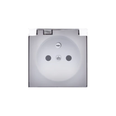 SIMON 54 Socket cover for the IP44 version with blinds, white transparent flap