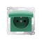 SIMON 54 Socket cover for the IP44 version with green shutters and a green flap