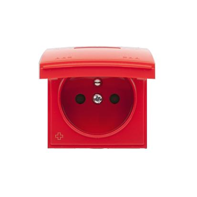 SIMON 54 Socket cover for the IP44 version with shutters antibacterial red with a flap