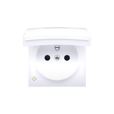 SIMON 54 Socket cover for the IP44 version with shutters, antibacterial white with a flap