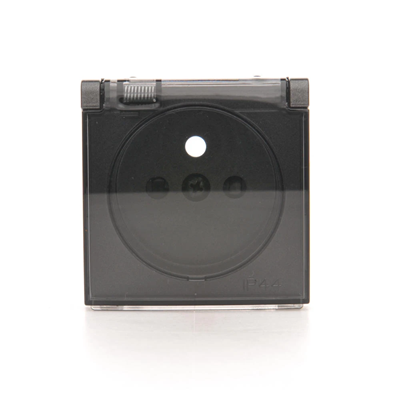 SIMON 54 Socket cover for the IP44 version with shutters in anthracite with a transparent flap