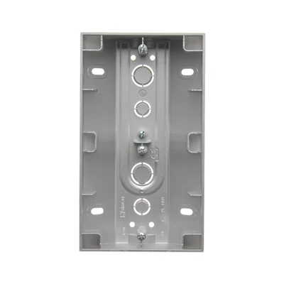 SIMON 54 Surface-mounted corner box, 2-gang metallised silver mat